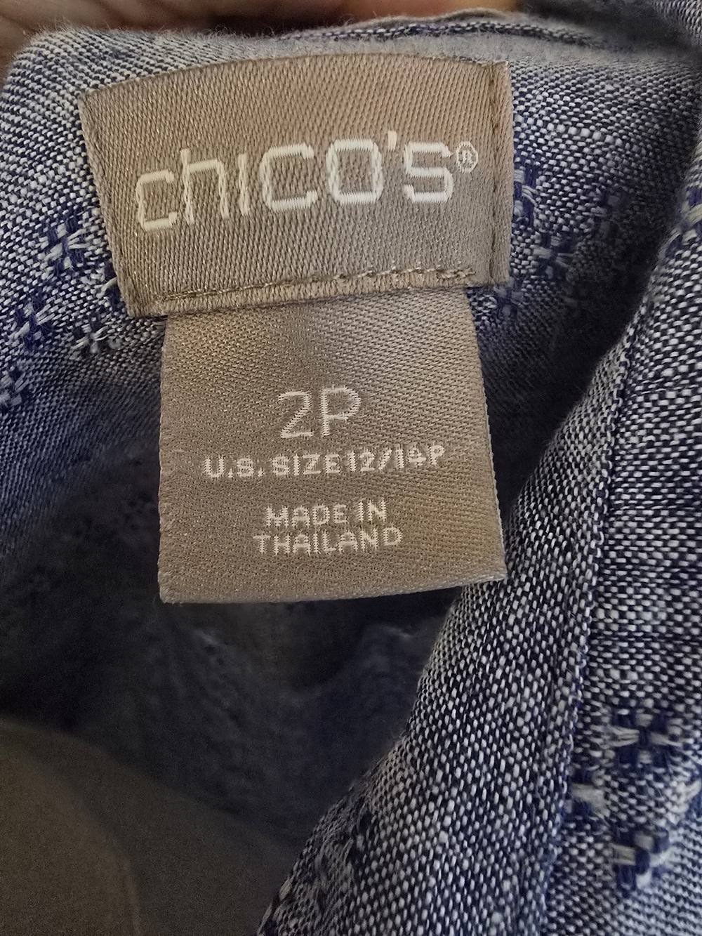 Chico's Blue Textured Button-Down Tunic - Picture 2 of 4